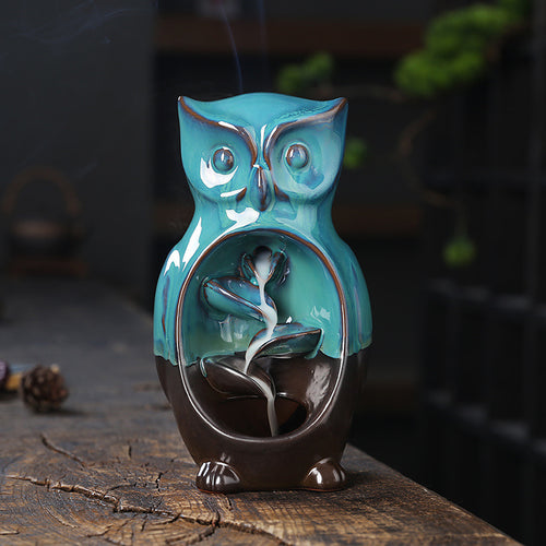 Artistic Owl-Themed Incense Burner