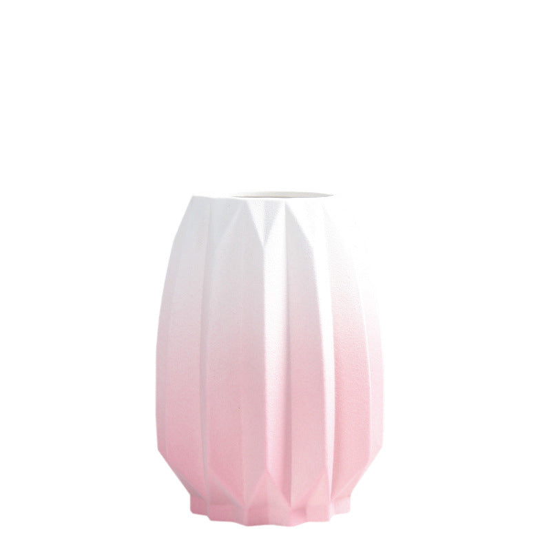 Textured Geometric Ceramic Flower Vase Bowlift