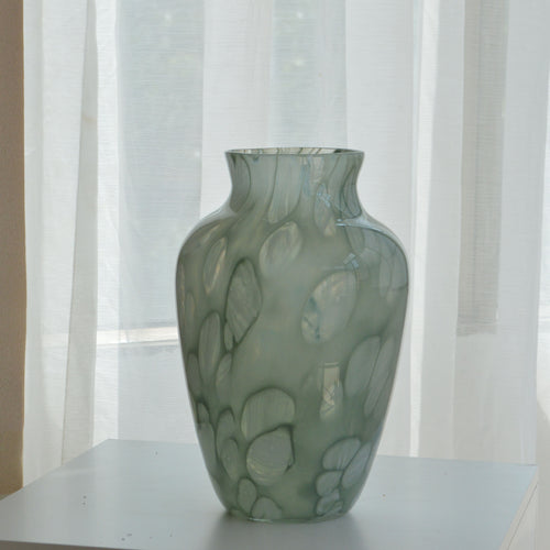 Handblown Swirled Glass Decorative Floor Vase Bowlift