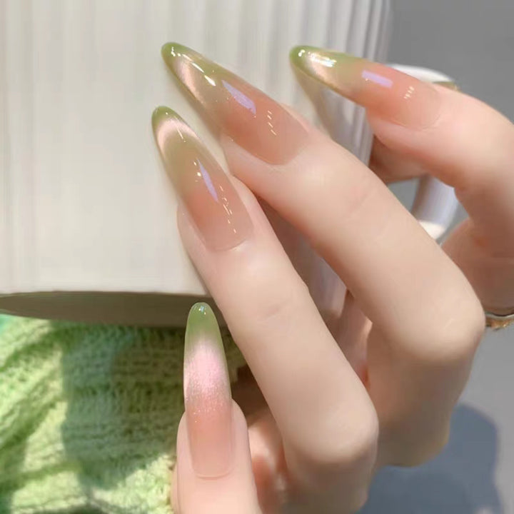 Artistic Almond-Shaped Press-On Nail Set Bowlift