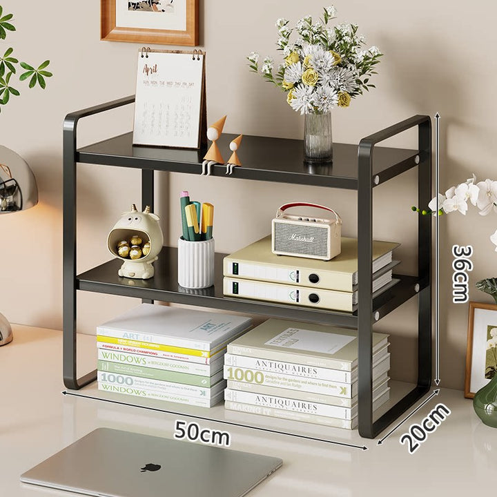 Compact Metal Desktop Two-Tier Organizer Shelf Riser