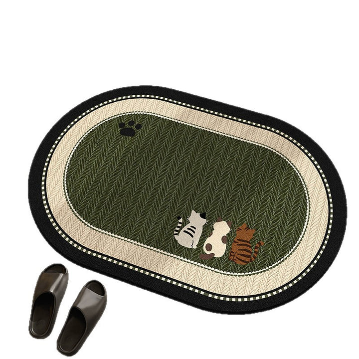 Cat-Themed Decorative Area Mat Bowlift