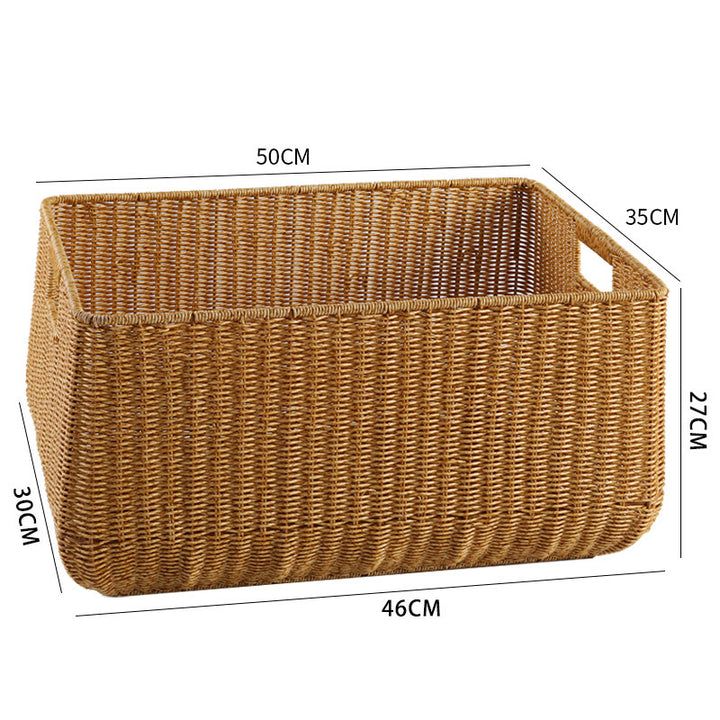 Large Handwoven Storage Basket with Ergonomic Handles
