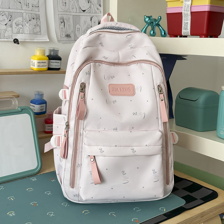 Stylish Love-Embellished Backpack Bowlift