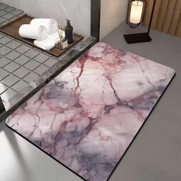 Luxurious Marble Design Bath Mat Bowlift