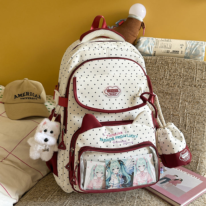 Polka Dot School Backpack Bowlift