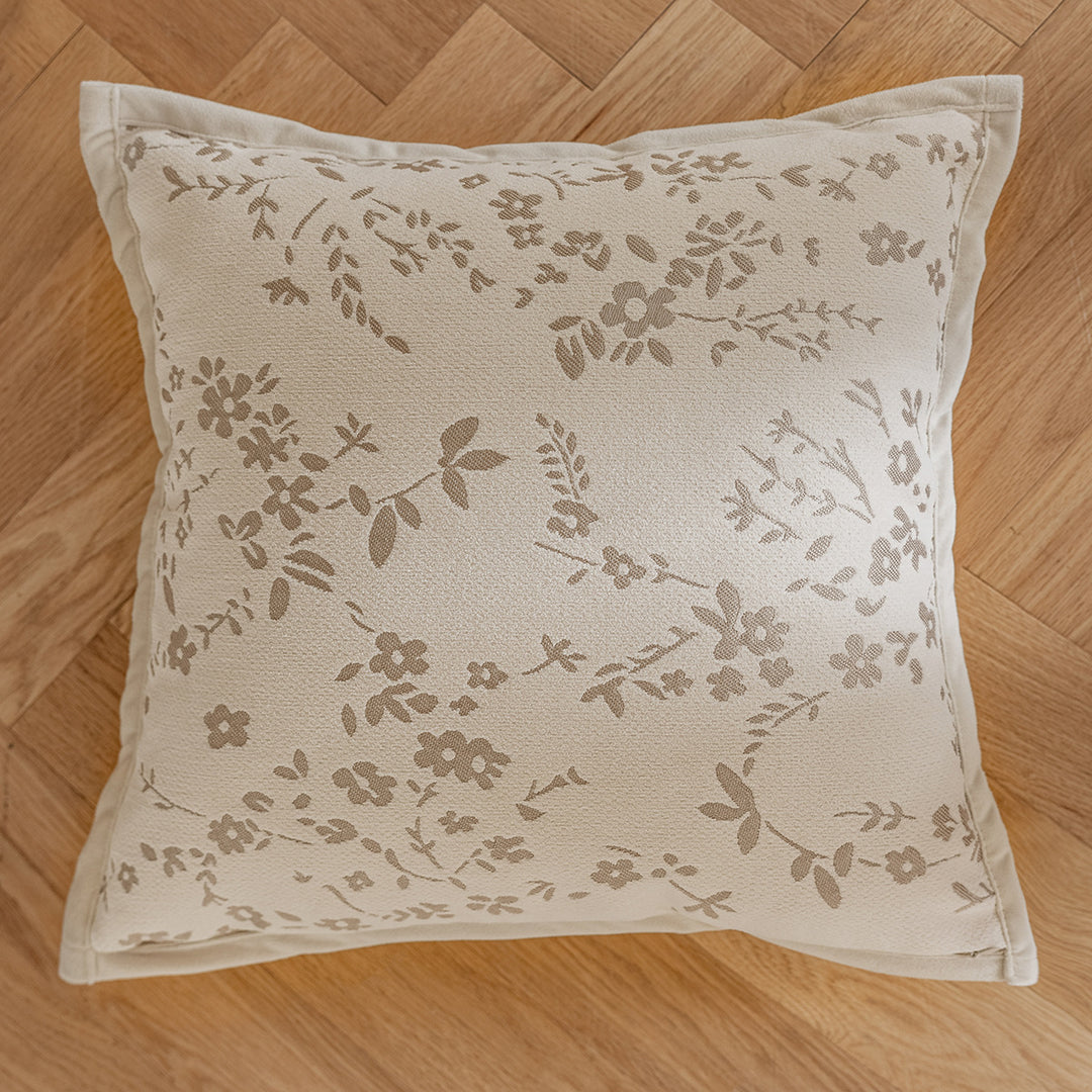Elegant decorative pillow with leaf pattern