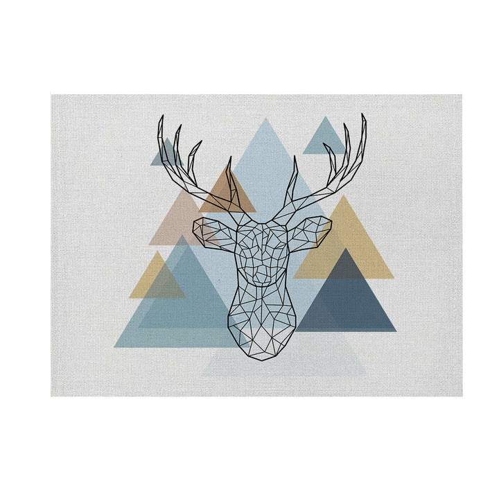 Modern Geometric Linen-Texture Canvas Wall Art Print