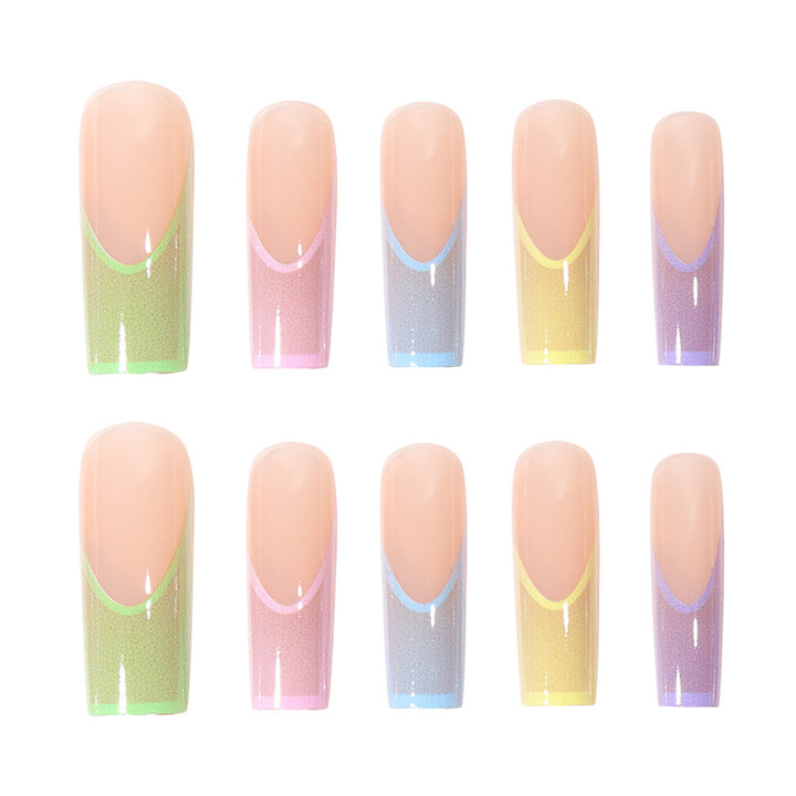 Artistic Ombre Long Press-On Nails Bowlift
