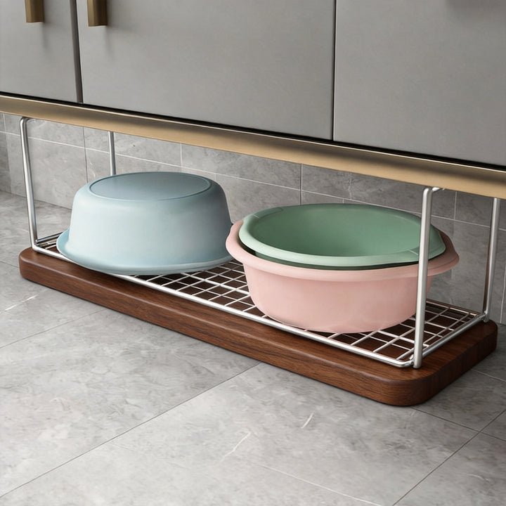Adjustable Under-Cabinet Sliding Mesh Storage Shelf Rack