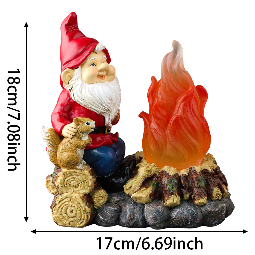 Whimsical Campfire Gnome Figurine