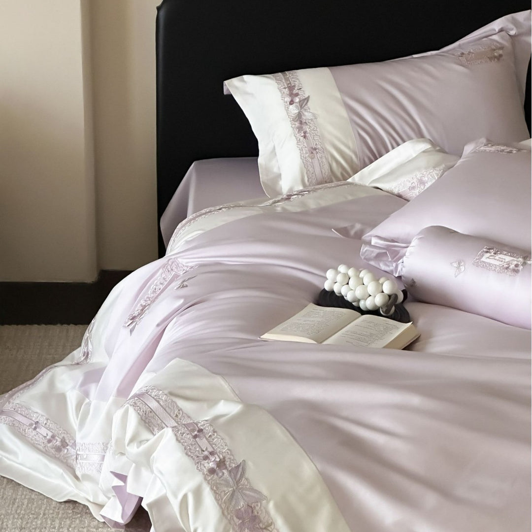 Luxury Embroidered Cotton Duvet Cover Set