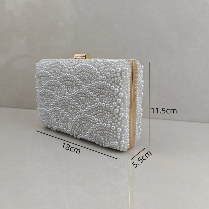 Pearl-Embellished Evening Clutch