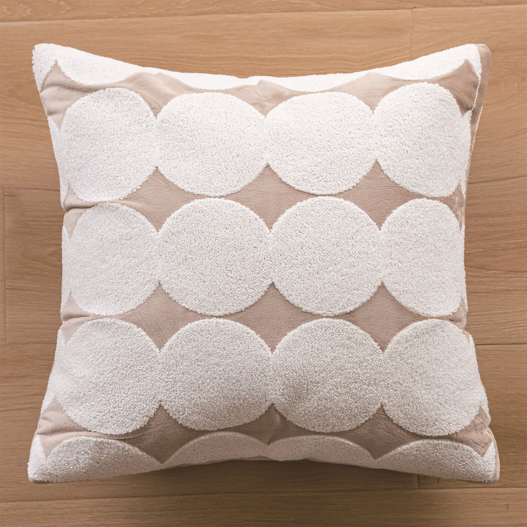 Decorative pillow with modern circle design