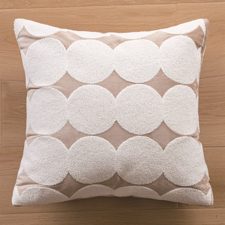 Decorative pillow with modern circle design