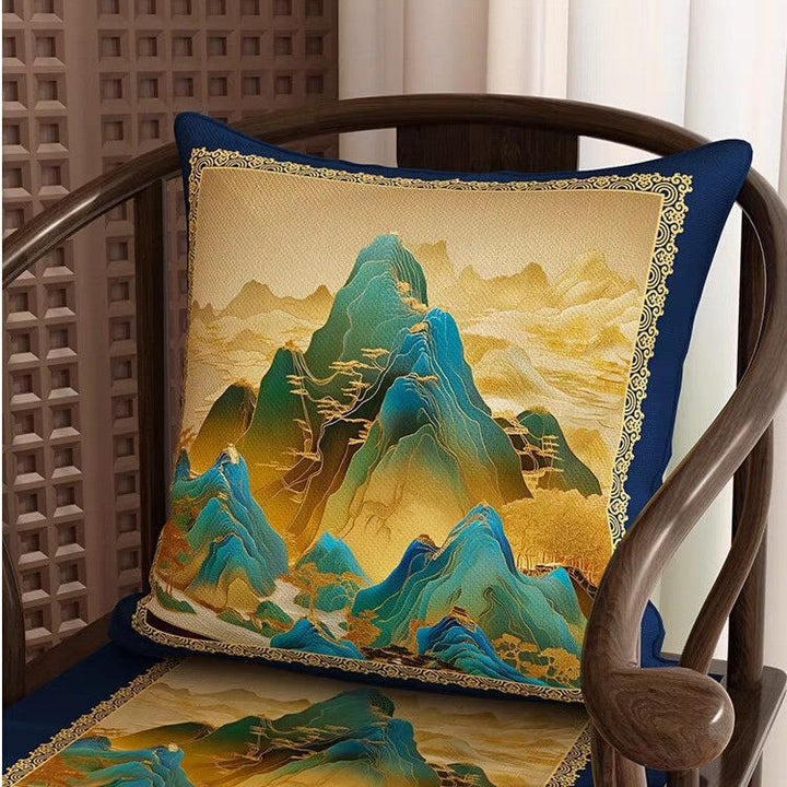 Decorative Mountain Landscape Throw Pillow