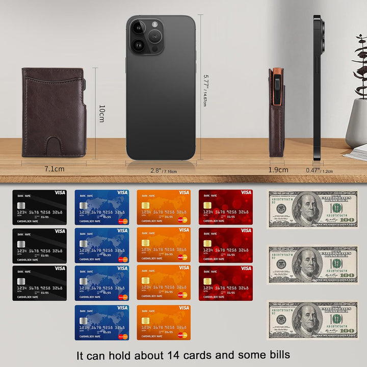 Dual-Layer Leather Cardholder Bowlift