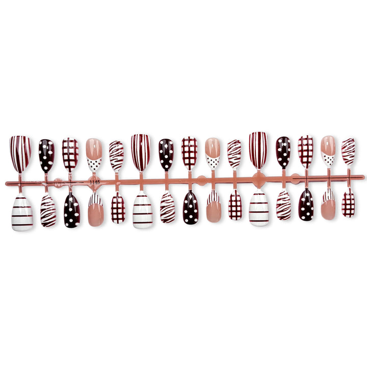 Stylish Patterned Press-On Nail Set