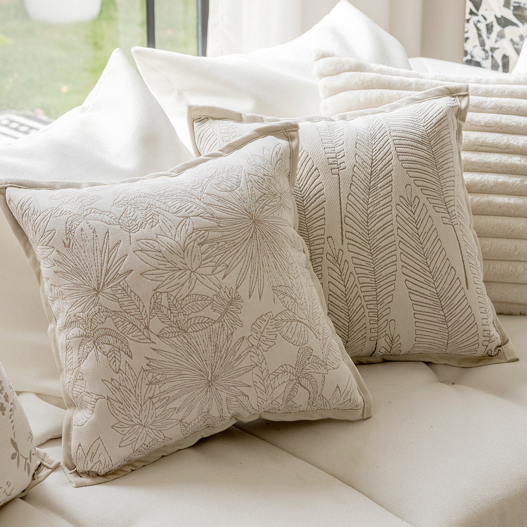 Elegant decorative pillow with leaf pattern