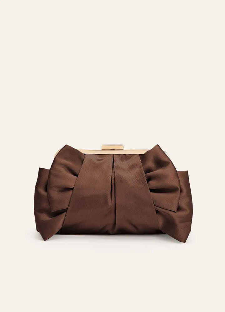 Satin Bow Detail Clutch
