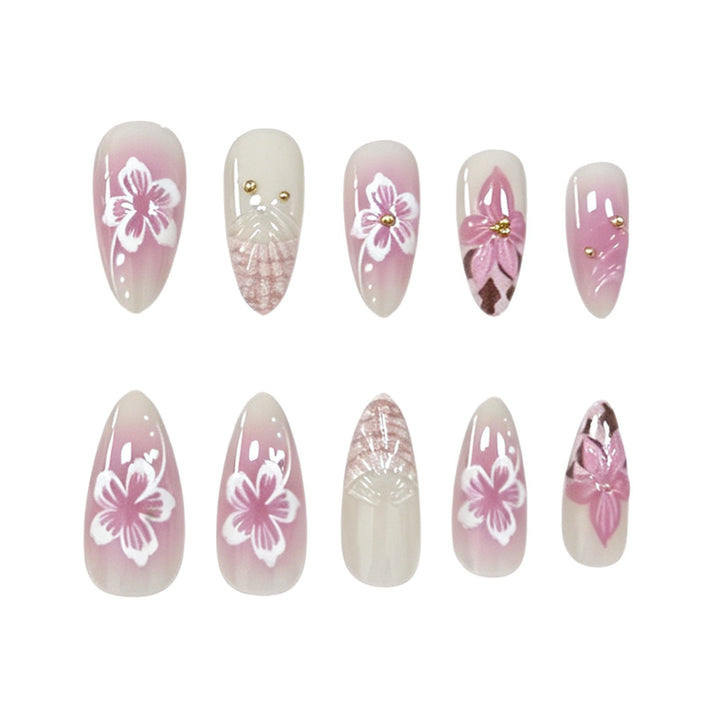 Artistic Floral Nail Enhancements Bowlift