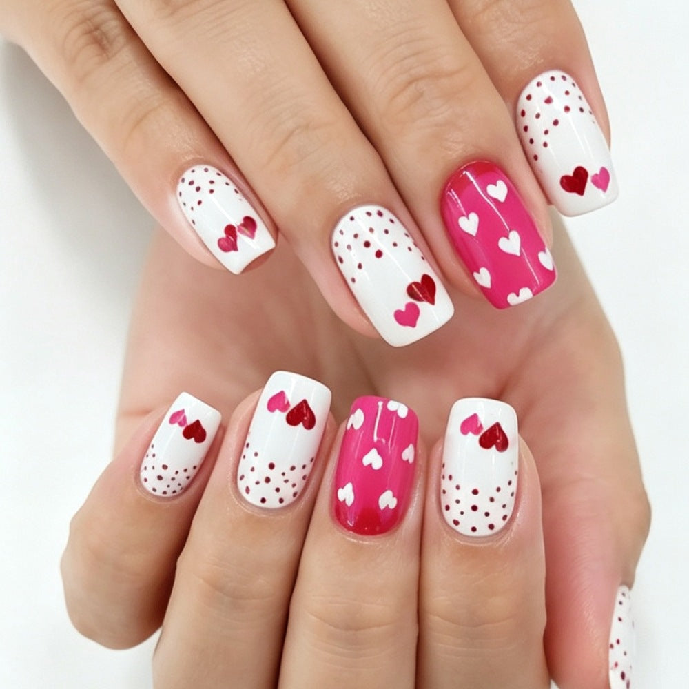 Heart Pattern Nail Art Extensions