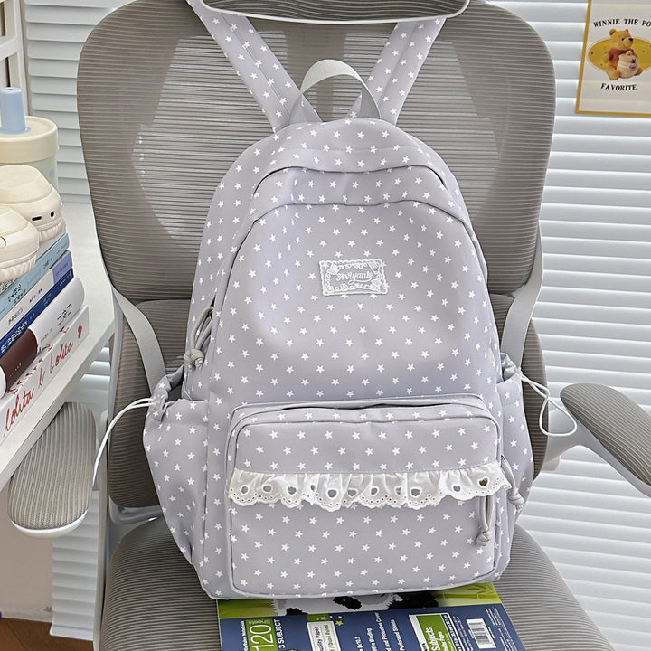 Playful Star-Printed Backpack Bowlift