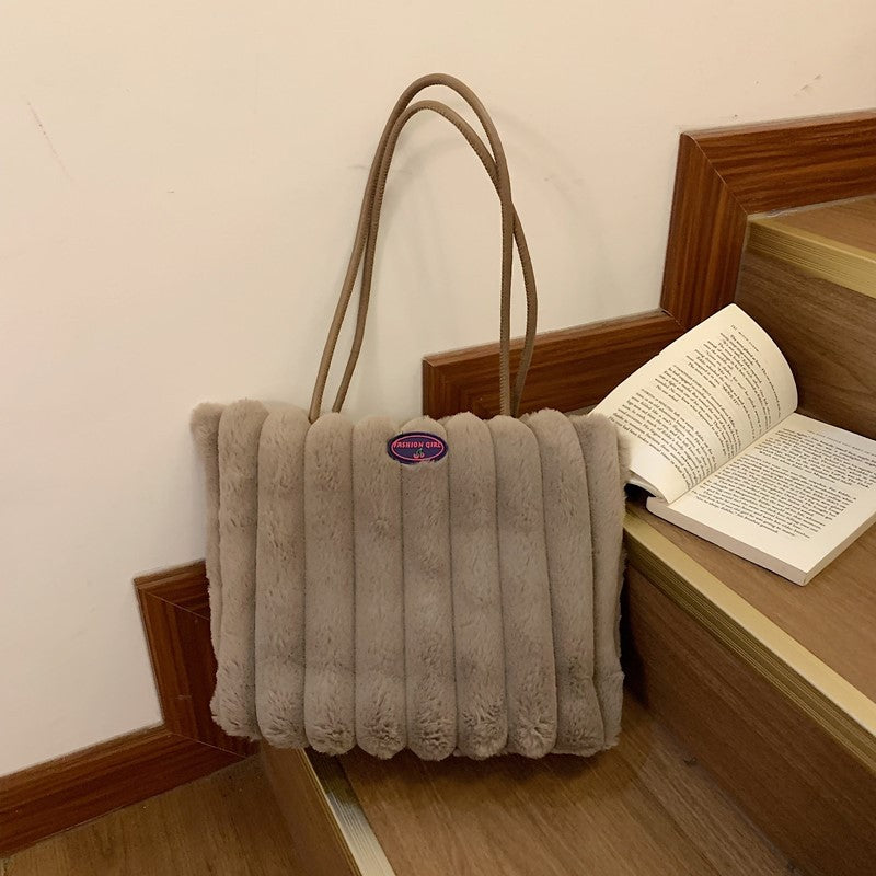 Plush Textured Tote Bag