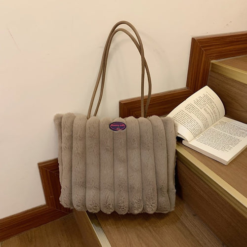 Plush Textured Tote Bag