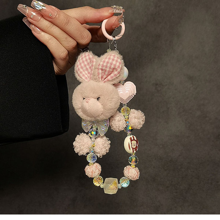 Cute Bunny-Themed Plush Charm Keychain Bowlift