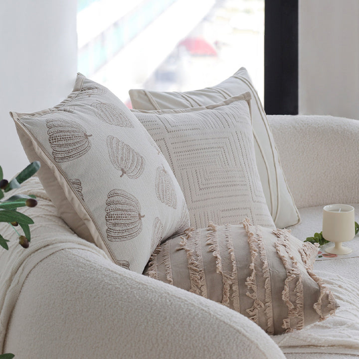 Decorative cushion with structured stripes and soft cotton cover Bowlift