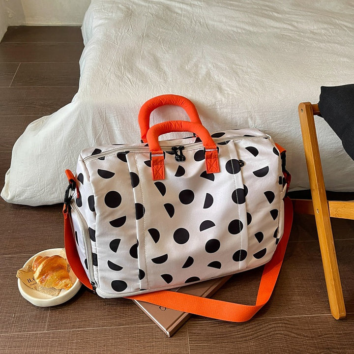 Stylish Polka Dot Overnight Duffle Bag Bowlift