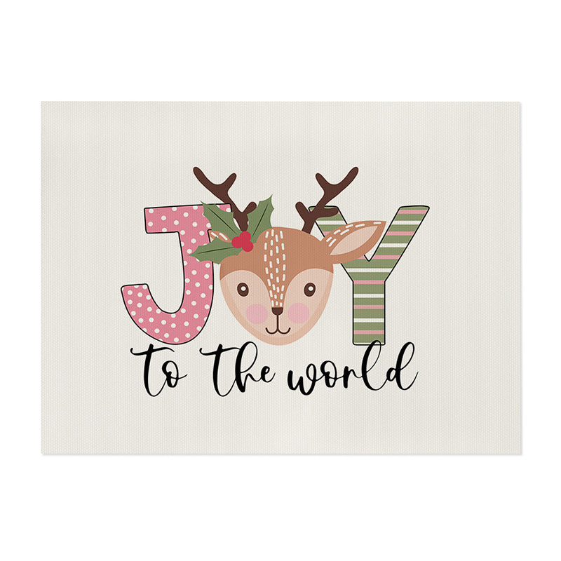 Festive Cotton-Linen Holiday Wall Art Panel with Hand-Drawn Christmas Trees and 'Fa La La' Script