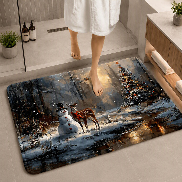 Festive Winter-Themed Bath Mat Bowlift