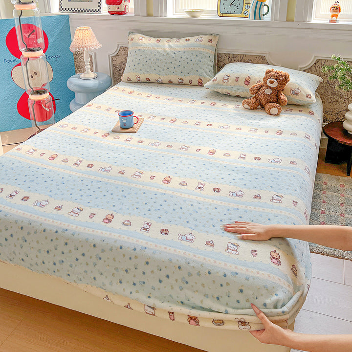 Children's Cute Cartoon Sheep Print Fitted Sheet