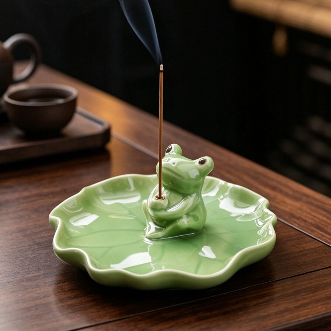 Cute Frog Shaped Ceramic Incense Holder