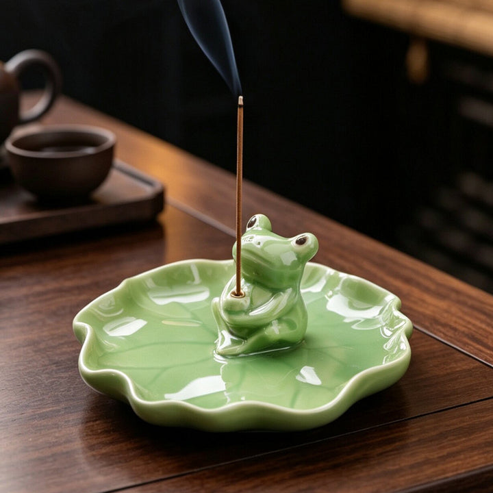 Cute Frog Shaped Ceramic Incense Holder