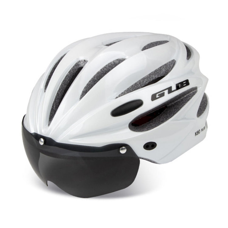 BowLift | GUB K80 Plus Bicycle Helmet with Visor and Goggles (White)