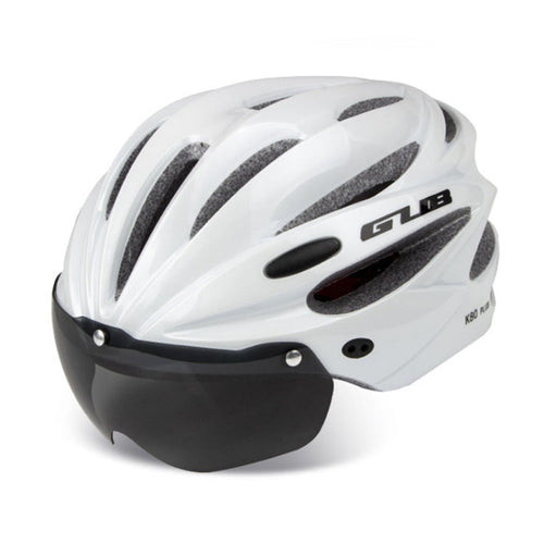 BowLift | GUB K80 Plus Bicycle Helmet with Visor and Goggles (White)
