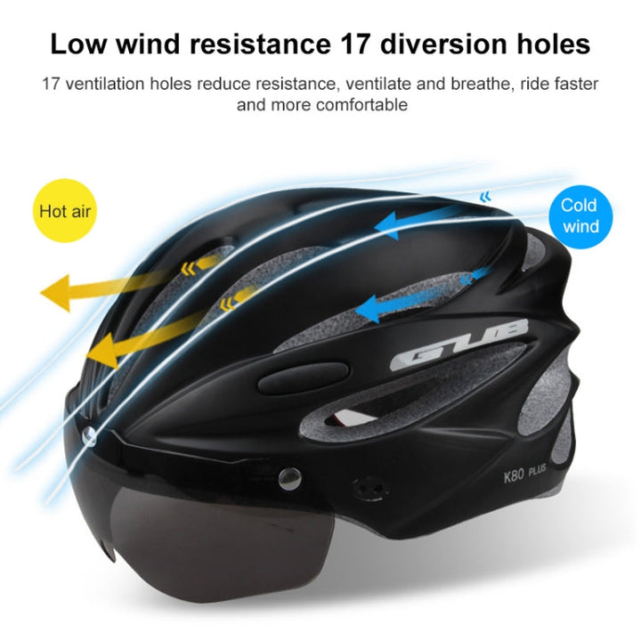 BowLift | GUB K80 Plus Bicycle Helmet with Visor and Goggles (White)