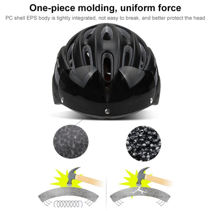 BowLift | GUB K80 Plus Bicycle Helmet with Visor and Glasses (Black)