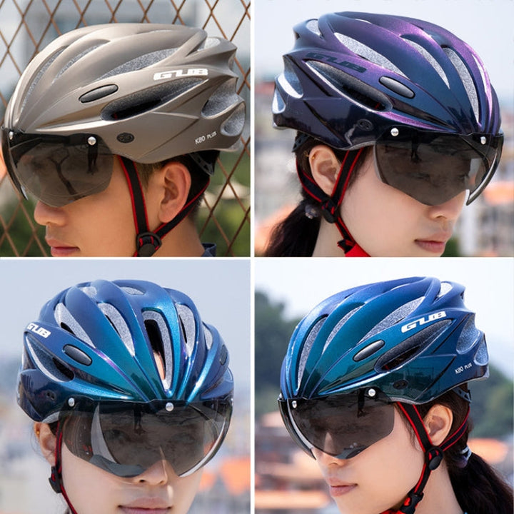 BowLift | GUB K80 Plus Bicycle Helmet with Visor and Goggles (White)