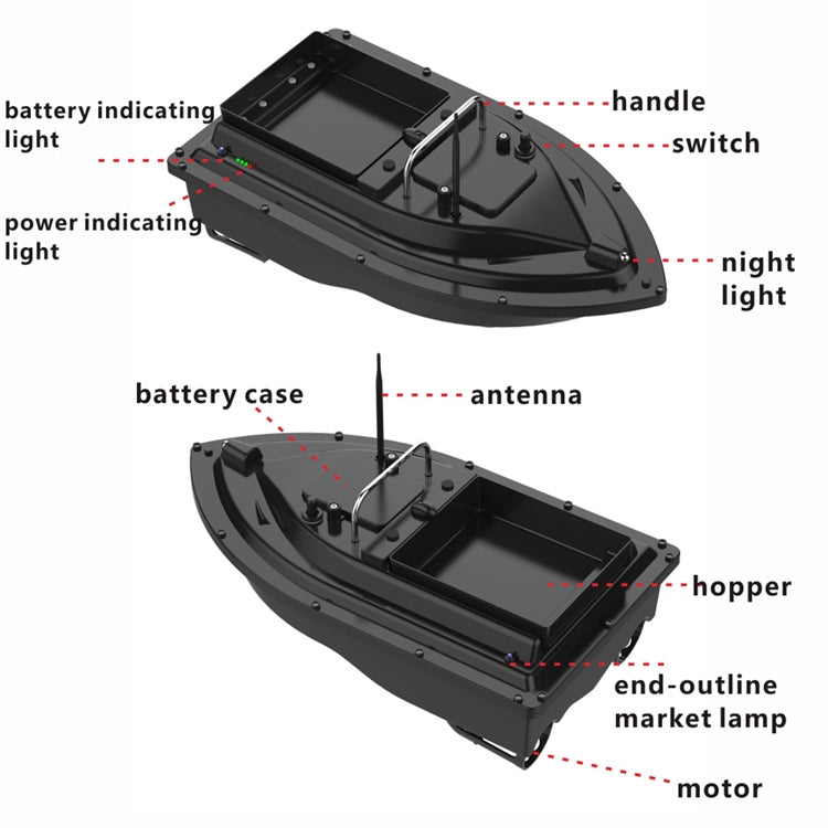 Smart RC Fishing Bait Boat with 2 kg Load Capacity and 500 m Remote Range