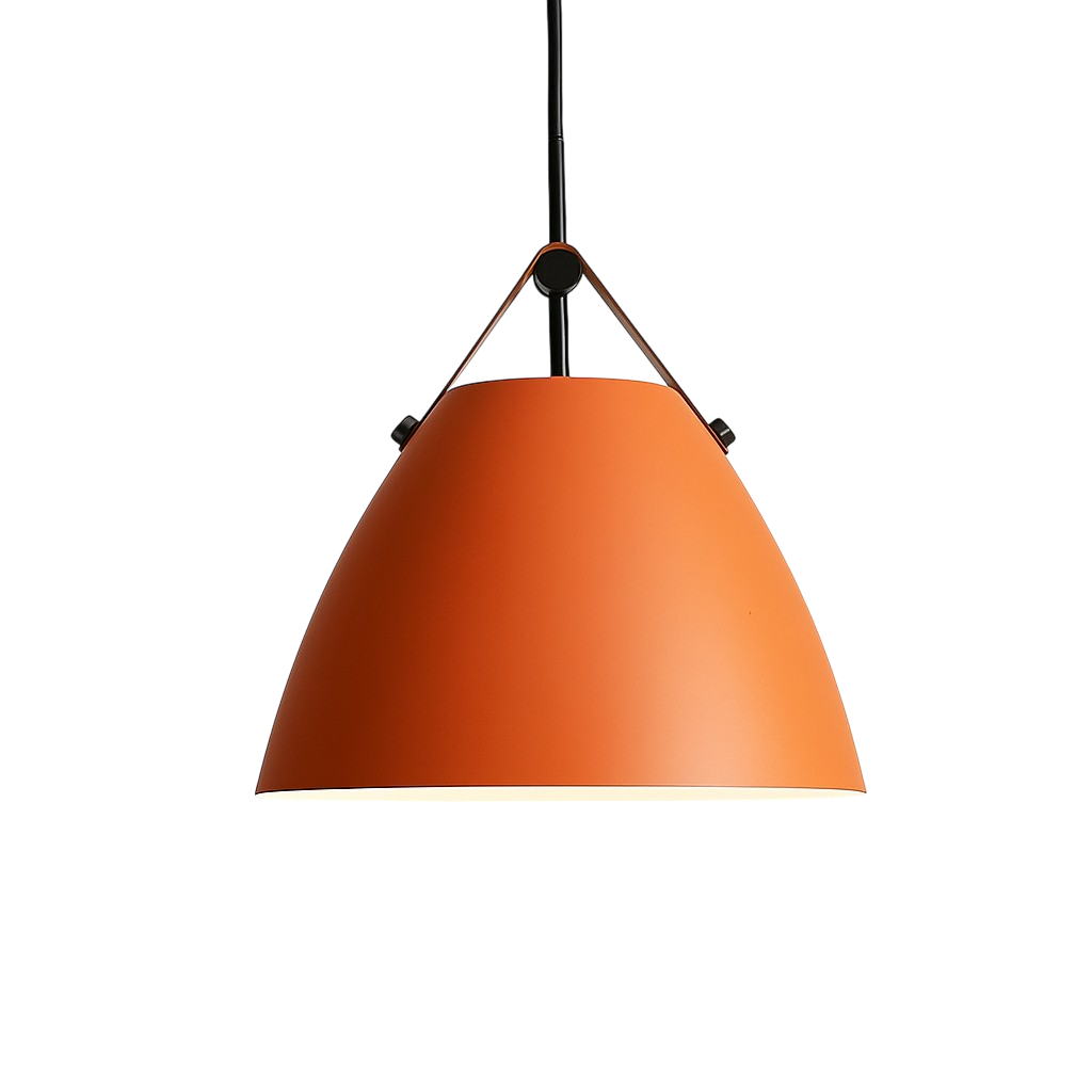 Scandinavian Metal Pendant Lamp with Color Accents and E27 LED Socket