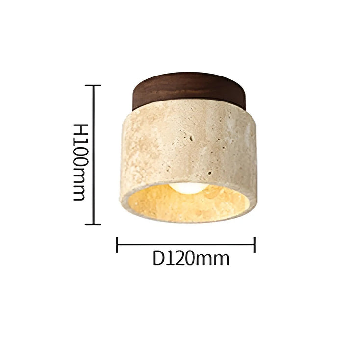 BowLift | Rustic Travertine Ceiling Lamp - TravaGlow