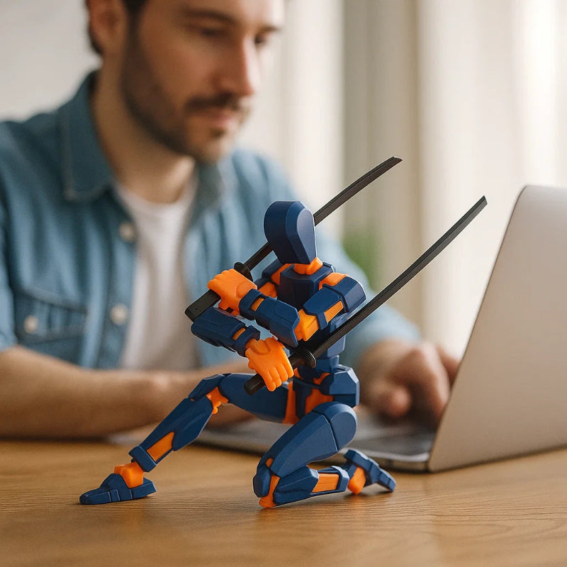 BowLift | 3D-printed mech action figure with multi-joint movement