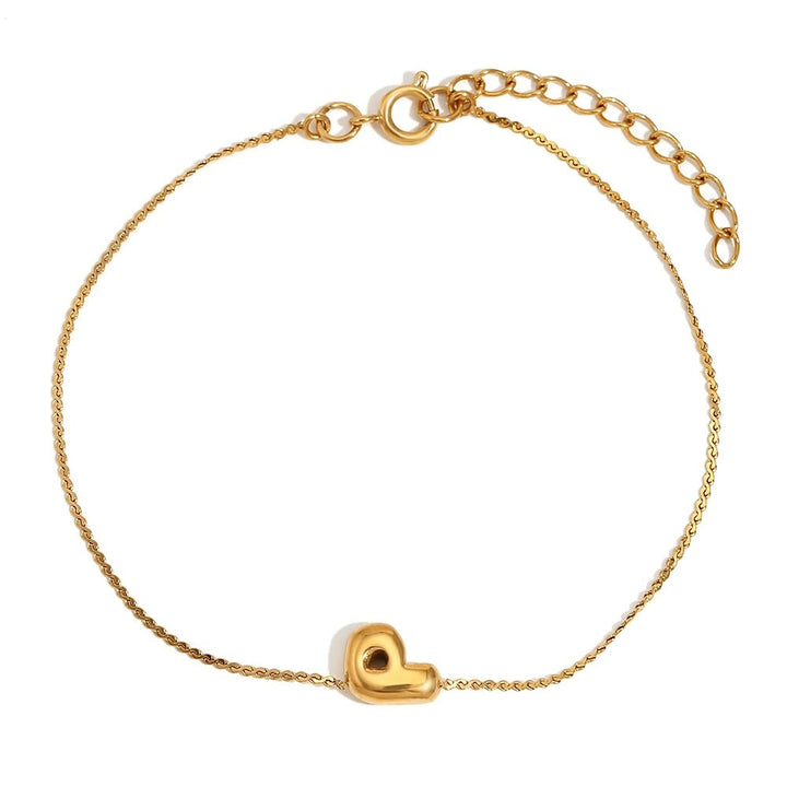 BowLift | Dainty Bubble Letter Initial Bracelet