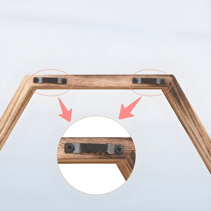 BowLift | Wall shelf set HexaWood | 5-piece | Hexagon design | Rustic wood look