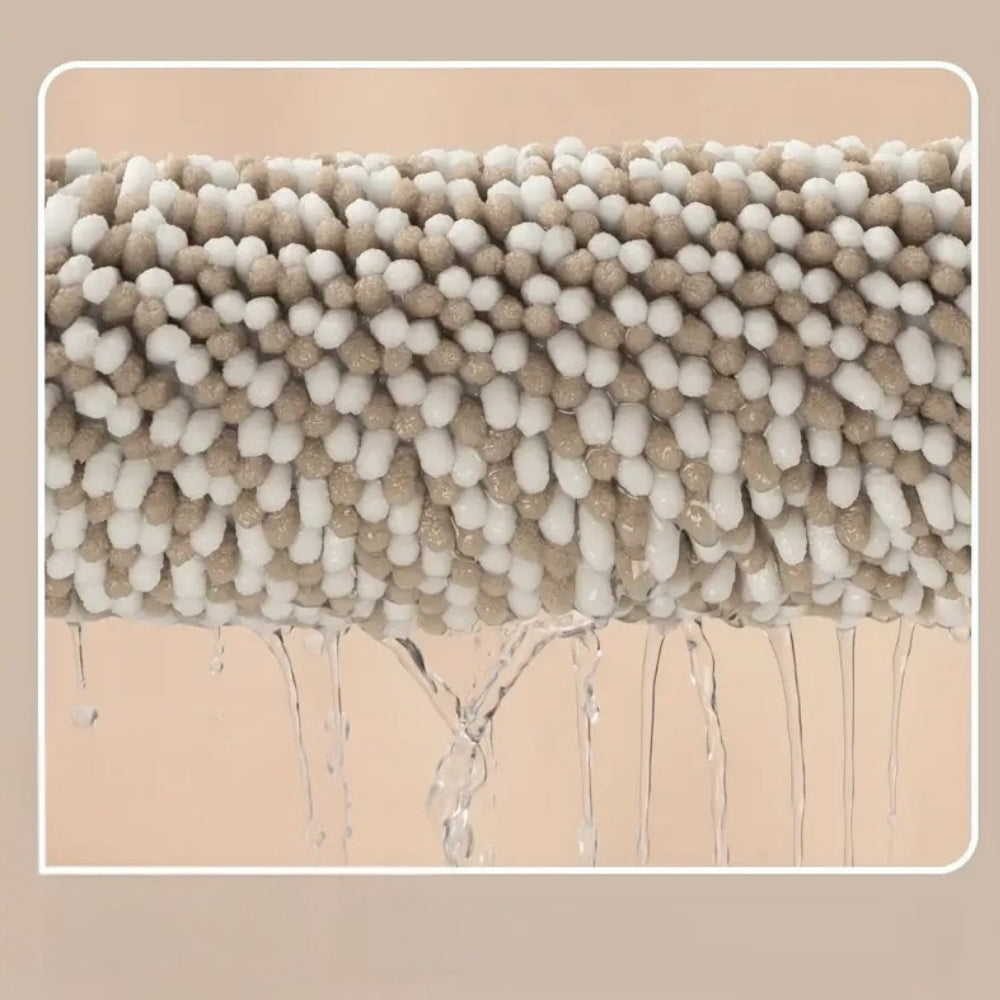 BowLift | Pebble-Knit Striped Chenille Bath Mat