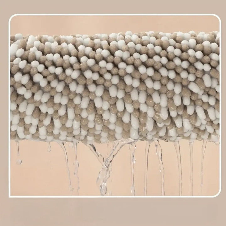 BowLift | Pebble-Knit Striped Chenille Bath Mat